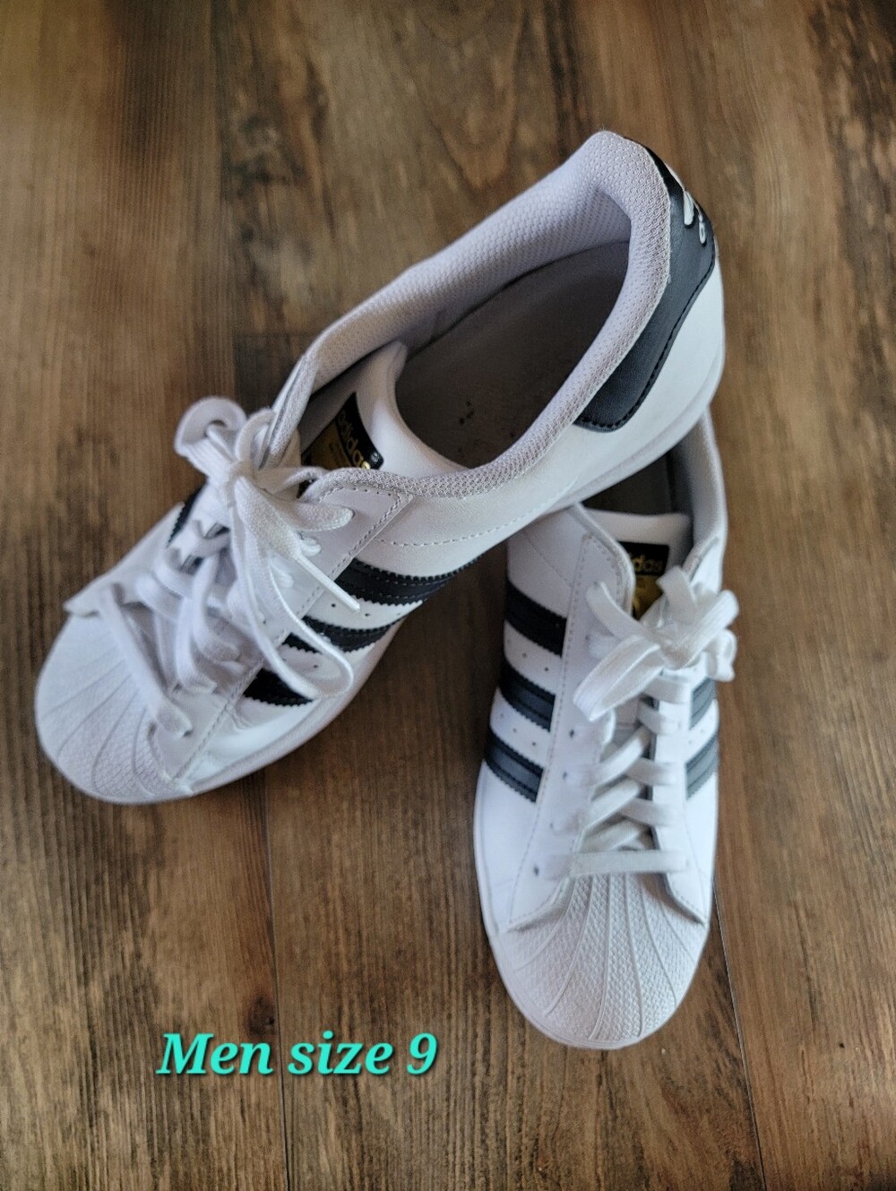 Mens White Sneakers with Black Stripes - ADIDAS